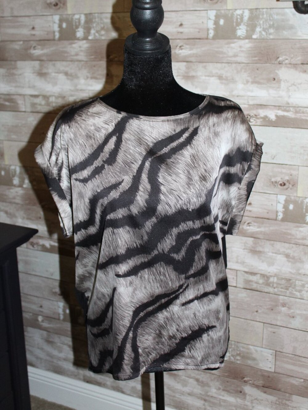 Animal Print Satin front with buttery soft Black back White House Black Market